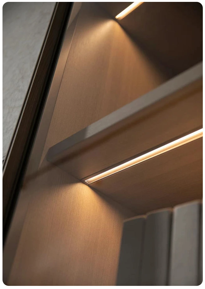 LED aluminum profile for cabinet lighting installation