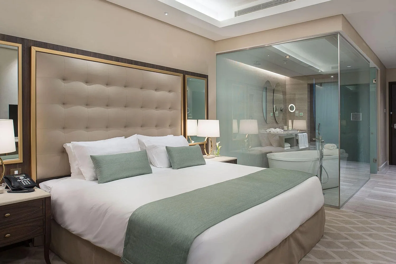 Warm cove lighting in a hotel bedroom