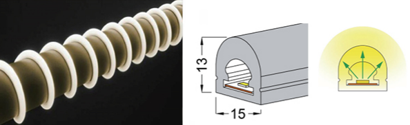 waterproof 12v led strip semicircle profile