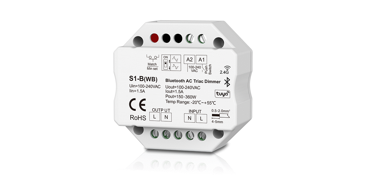 Bluetooth & RF Push AC Triac Dimmer S1-B(WB)