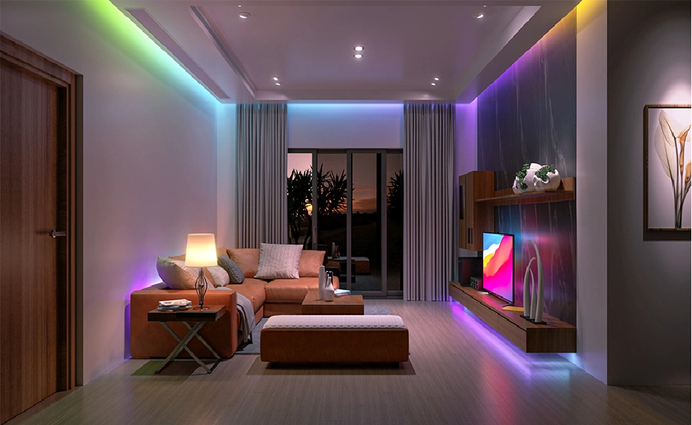 led light strips under kitchen cabinets s shape design