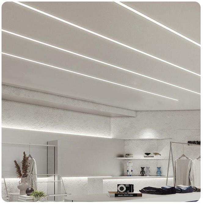 LED aluminum profile ceiling lighting design for modern interior