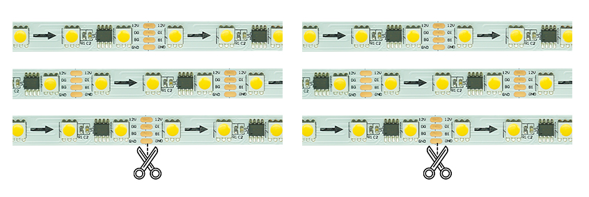 flexible pcb 12 volt led tape light cutting unit