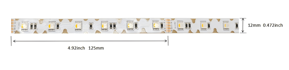 RGBW S Shape LED Strip Dimensions