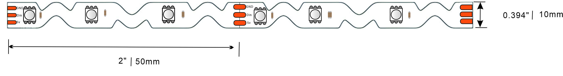 RGBIC S Shape Dimensions