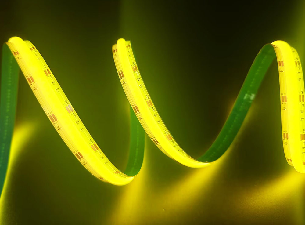 Flexible RGB COB LED light strip for dynamic lighting setups