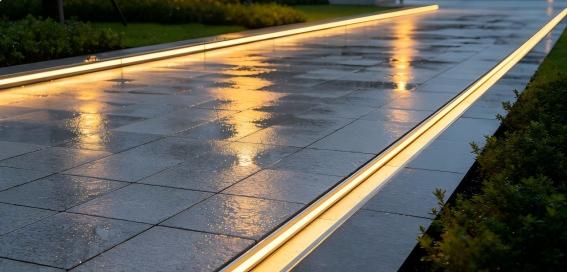 recessed led tile trim for outdoor
