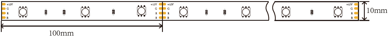 5050 rgb led strip 30led m product size diagram