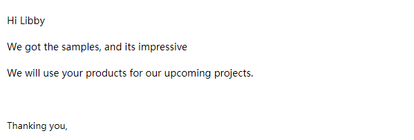 Client feedback after approving the LED strip samples