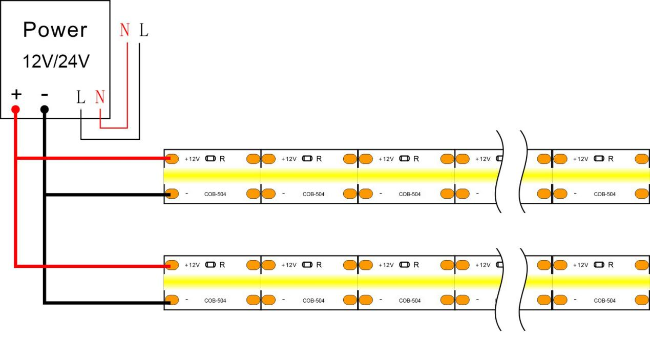 Mono cob led strip Connect Drawing