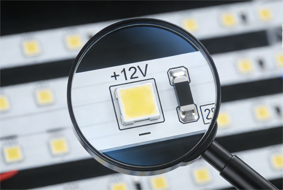 Check the positive and negative terminals of the LED strip.