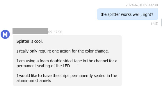 Customer feedback on custom RGB LED strip solution