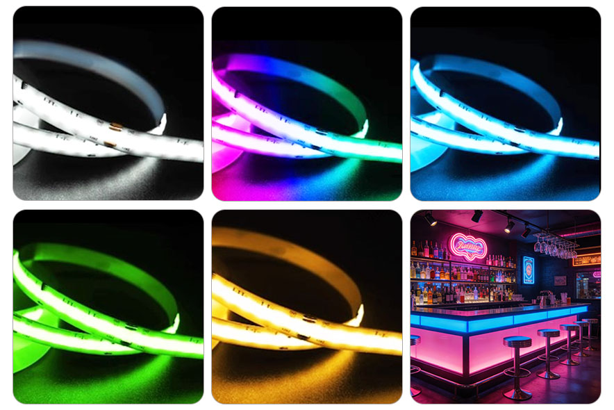 cob strip light pixel level control chasing effect