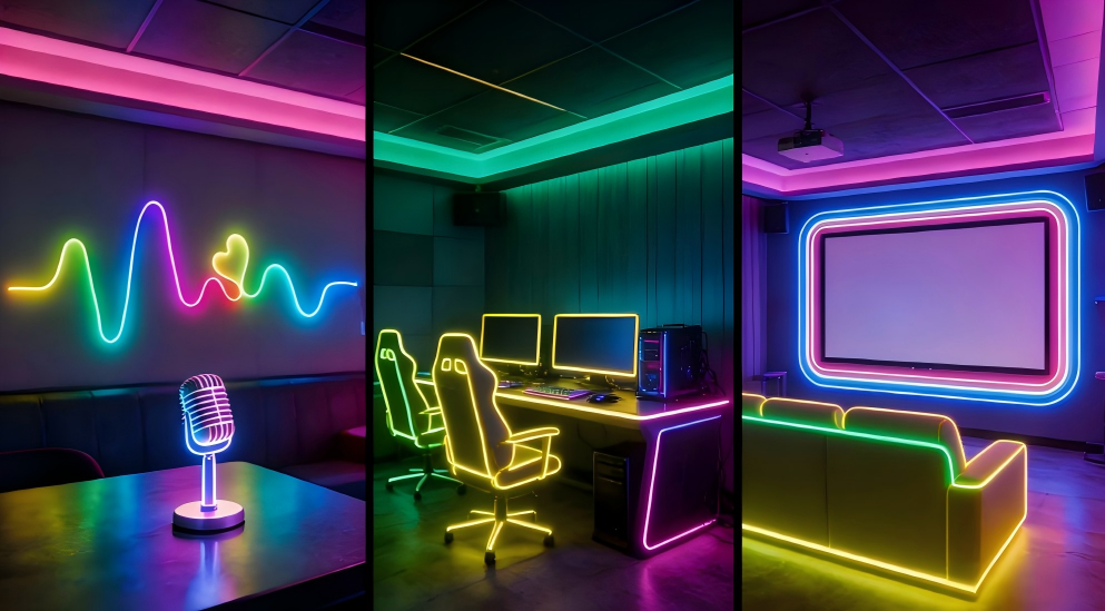 Flexible LED tape with color control for TV lighting setups