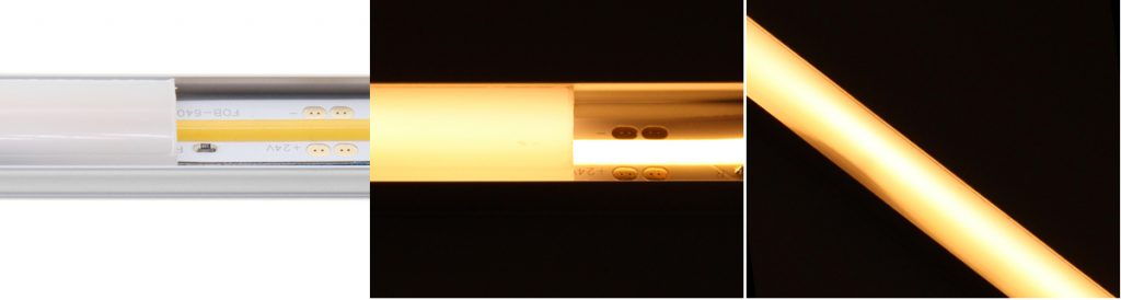 Aluminum channel COB (LED strip) without visible dots.