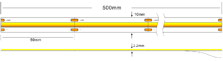 cob led strip size diagram