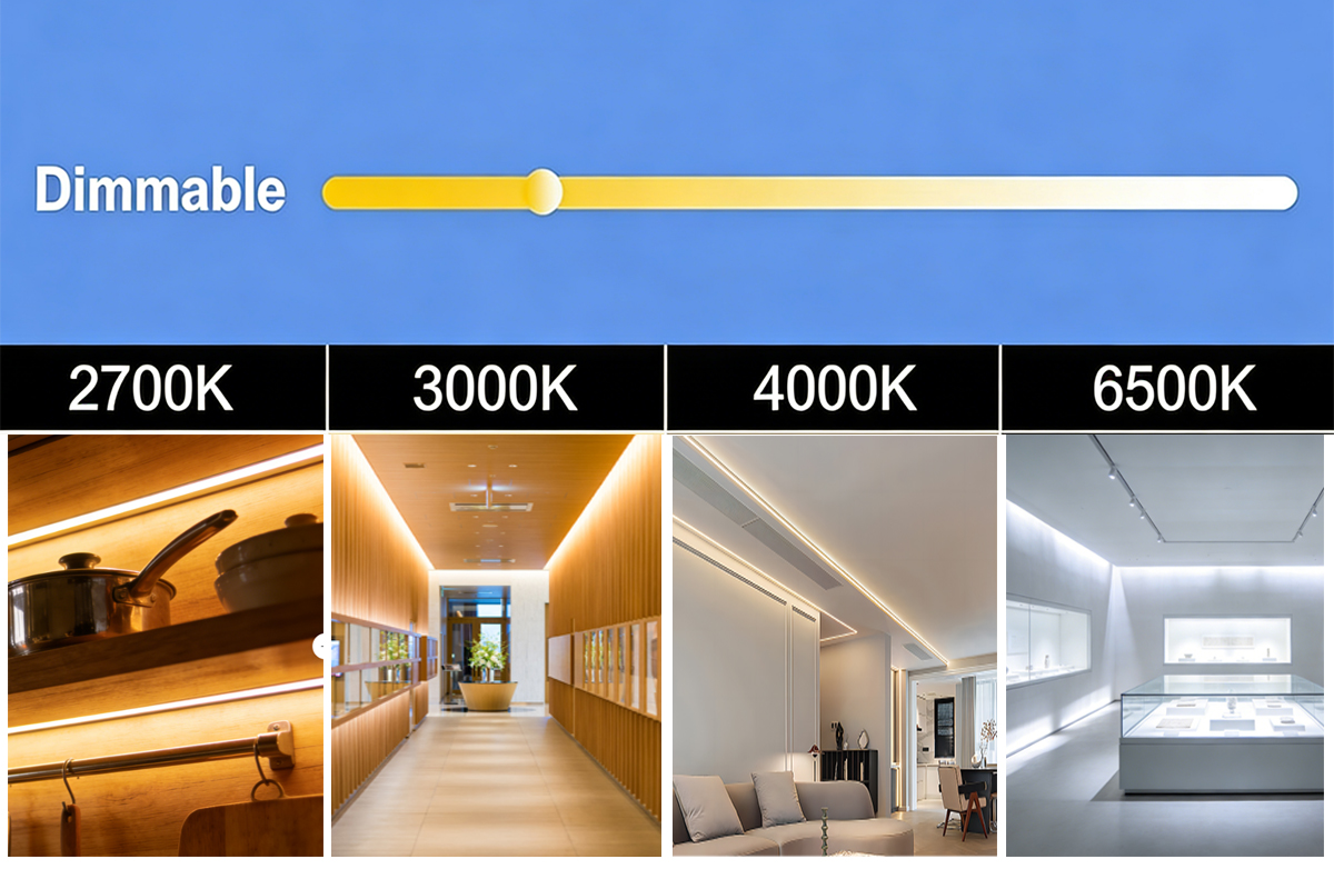 12V LED strip with adjustable color temperature