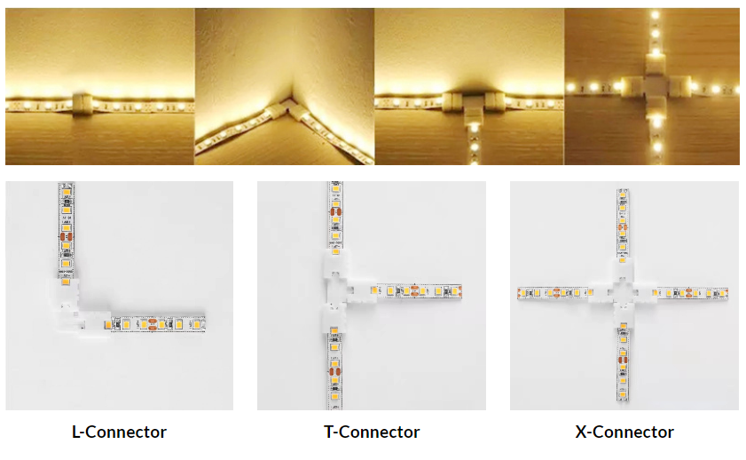 led strip connector 2 pin （L-Connector T-Connector X-Connector）