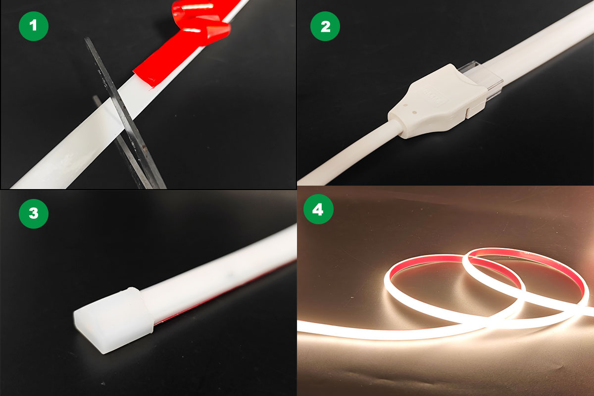 High-Voltage COB LED Strip Installation