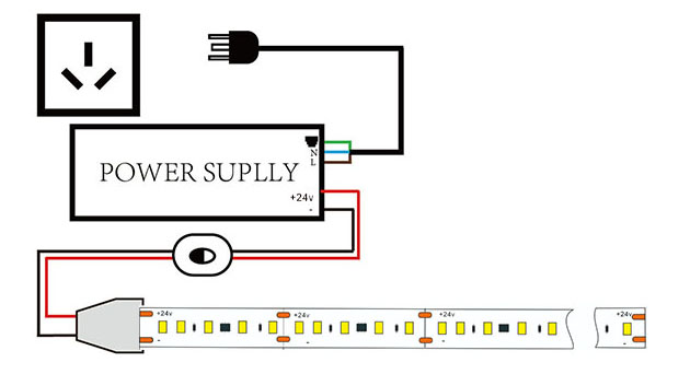 24V constant 2835 LED Strip connect drawing