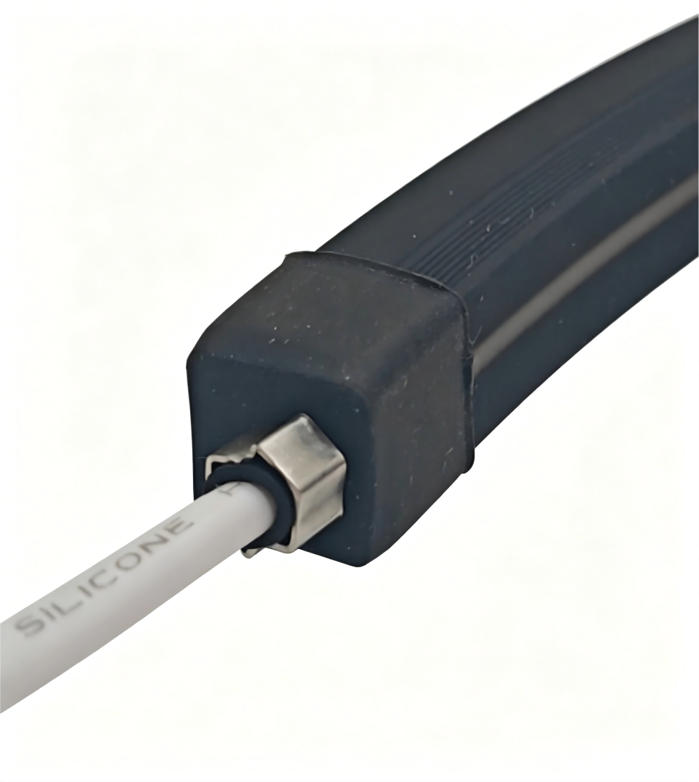 Black neon strip end cap