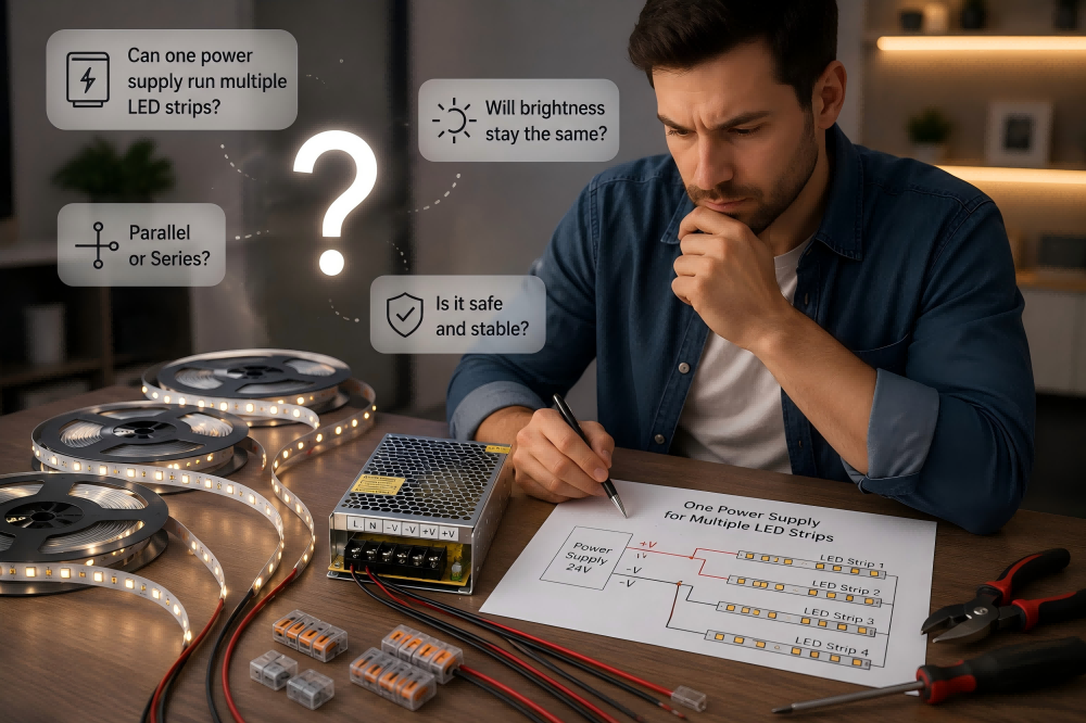How to Power Multiple LED Strips with One Solution