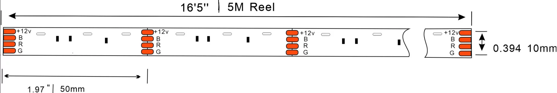 020 rgb led strip dimensions