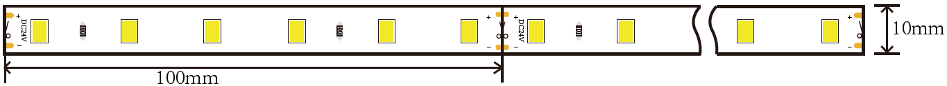 SMD5630 LED Strip Size Dimension Diagram
