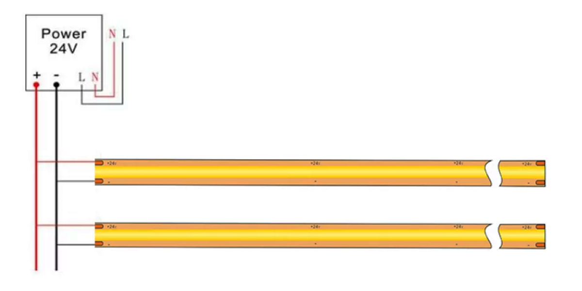 Mini Cutting Cob LED Strip Connect Drawing