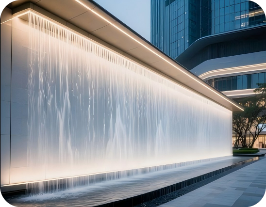 Water Curtain Wall Lighting