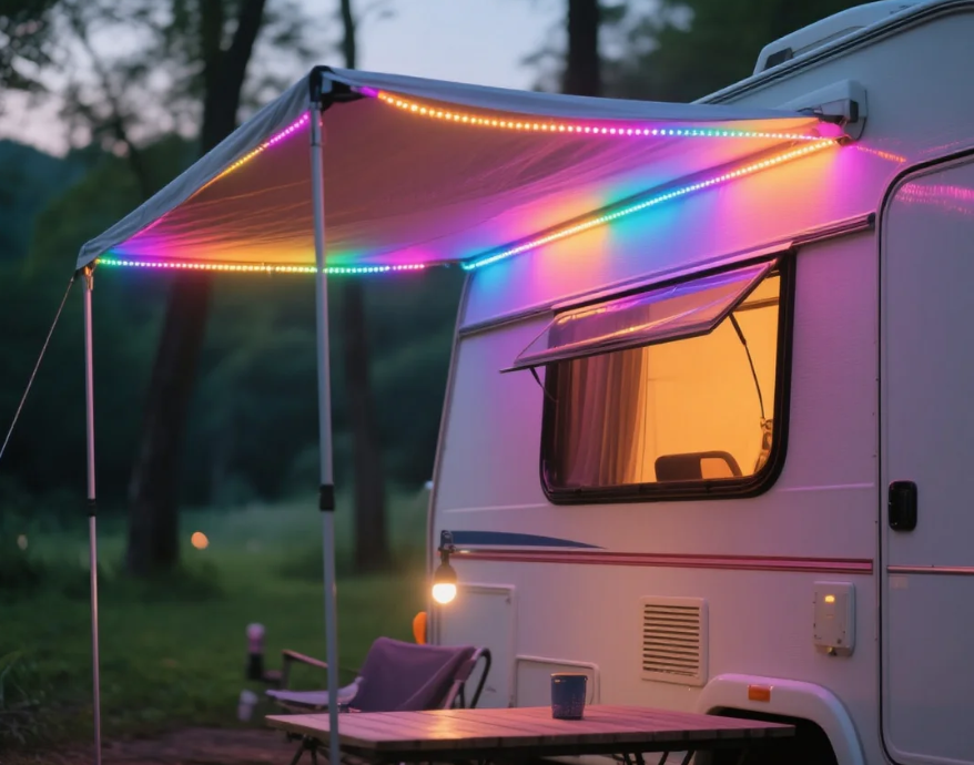 camper awning LED light strips.