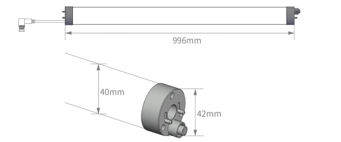1M 360 Degree Changing Color LED Tube Dimensions