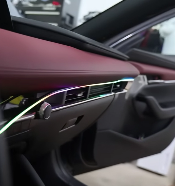 Secure thin led strip for car