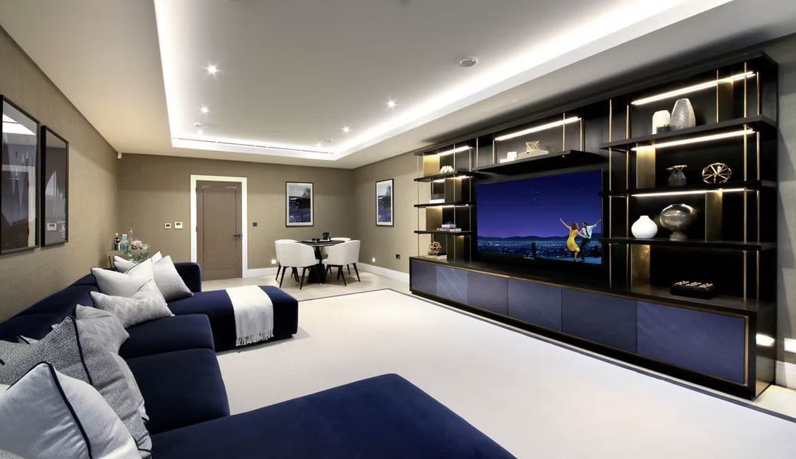 Modern living room with COB LED strip
