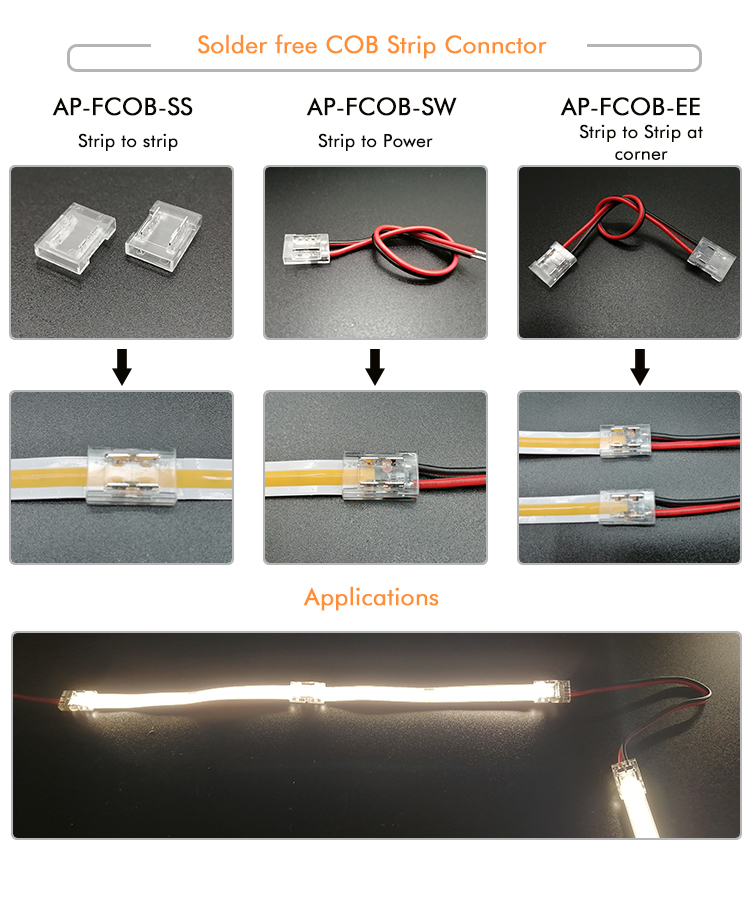 Solder free COB Strip connector