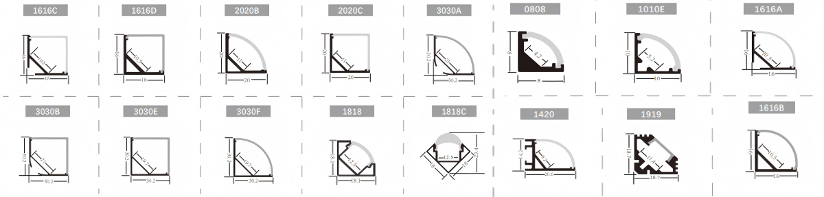 LED Corner Aluminum Profile