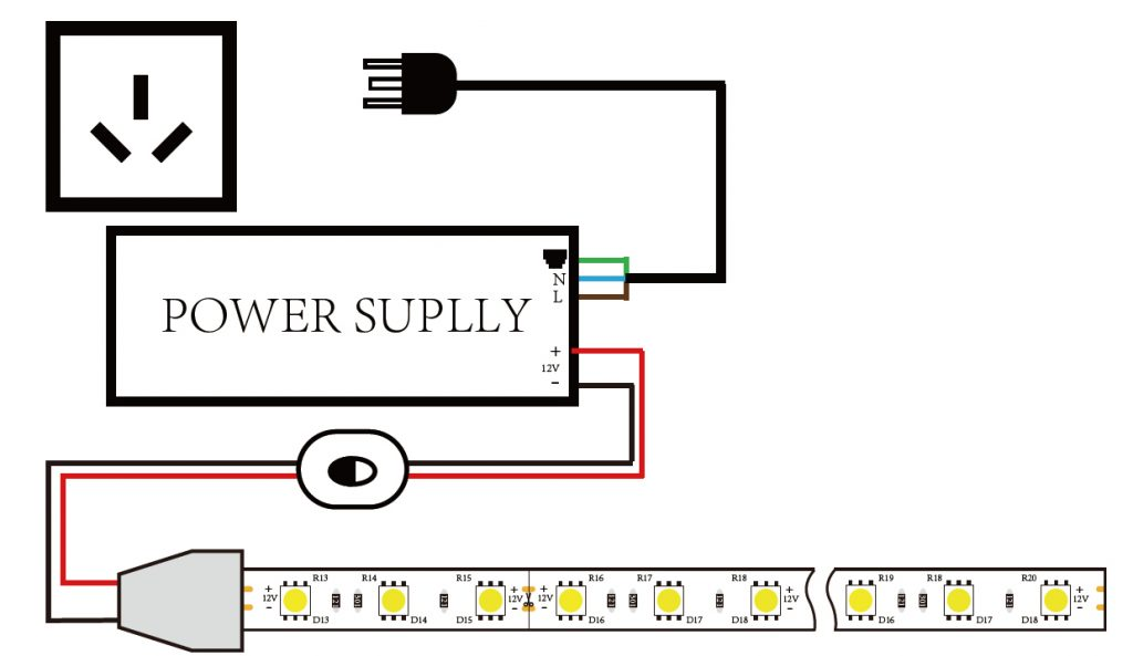 5050 LED Strip Connect Drawing