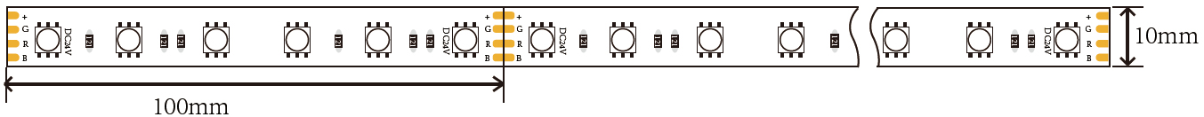 5050 rgb 24v 60leds m size specification