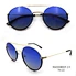 New Product Popular Lady Round lens Double Bridge Metal Sunglasses
