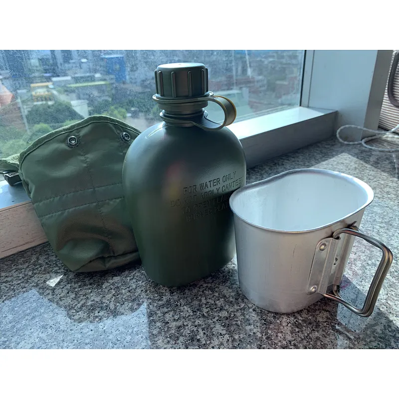 HQMK-01 HongQiang Wholesale Army Kettle Custom Outdoor Survival Camping Survival Military Kettle