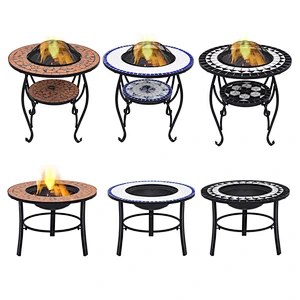 HQMF-R701 HongQiang Mosaic Fire Pit Table For Garden Outdoor Barbecue Cooking Table Stove Grill