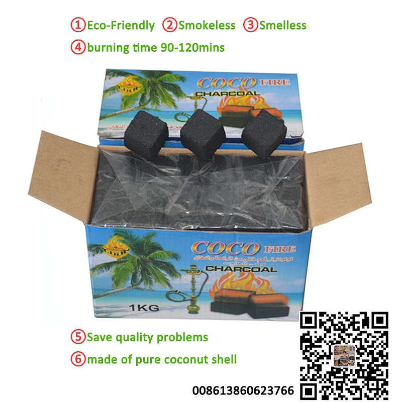 Hong Qiang New design 1.5cm shisha hookah coco nara cube charcoal