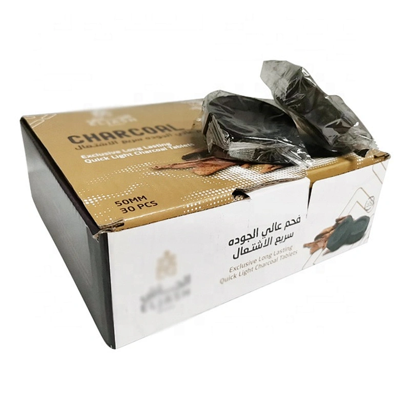 HQRM5030 HongQiang Wholesale Smokeless Black Charcoal Fast Burning Round Charcoal