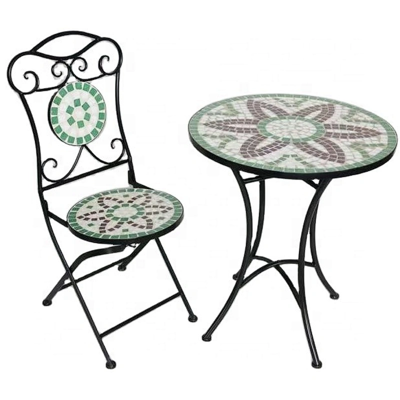 HQ-M0002 HongQiang Mosaic tile table outdoor bistro set garden furniture with chairs