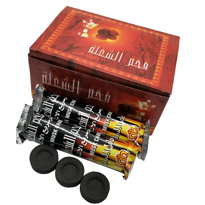 HQRM3301 HongQiang 33mm Odorless Instant Light Incense Shisha Round Charcoal