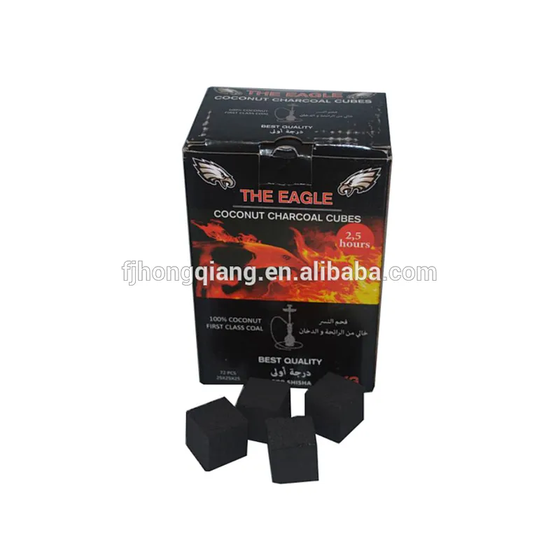 HongQiang High value coconut shell cube charcoal for shisha/bbq