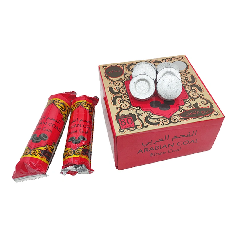 HQRM3380 HongQiang factory Wholesale shisha dia 33mm low ash round charcoal