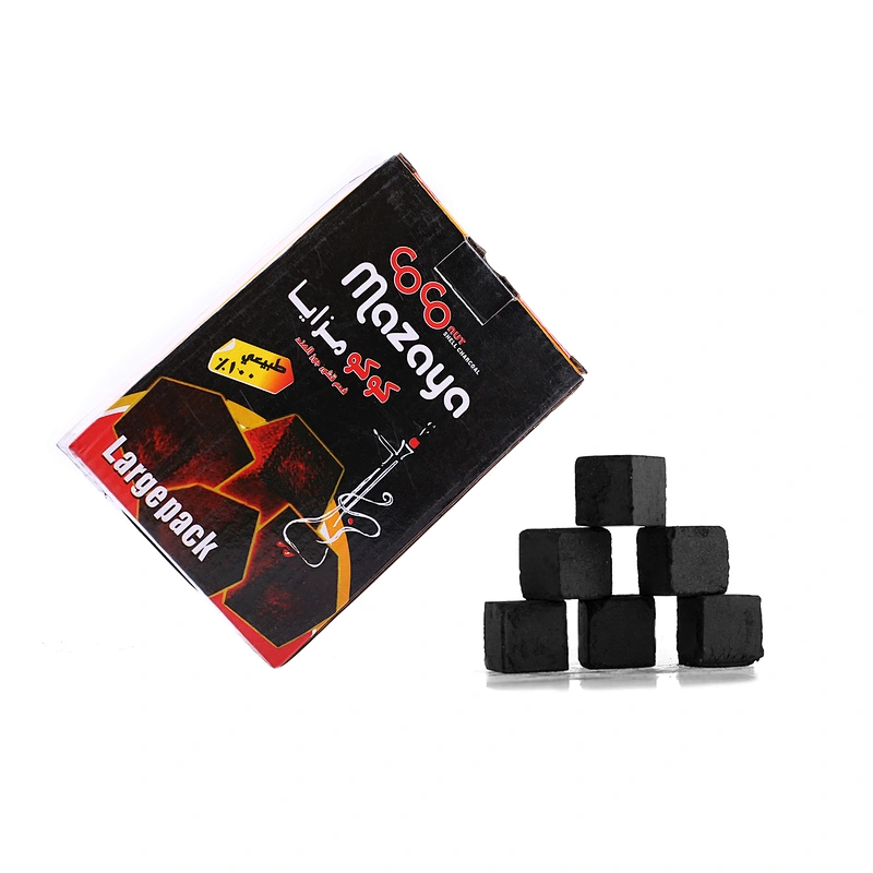 Hongqiang less ash high value coconut  cube charcoal for hookah