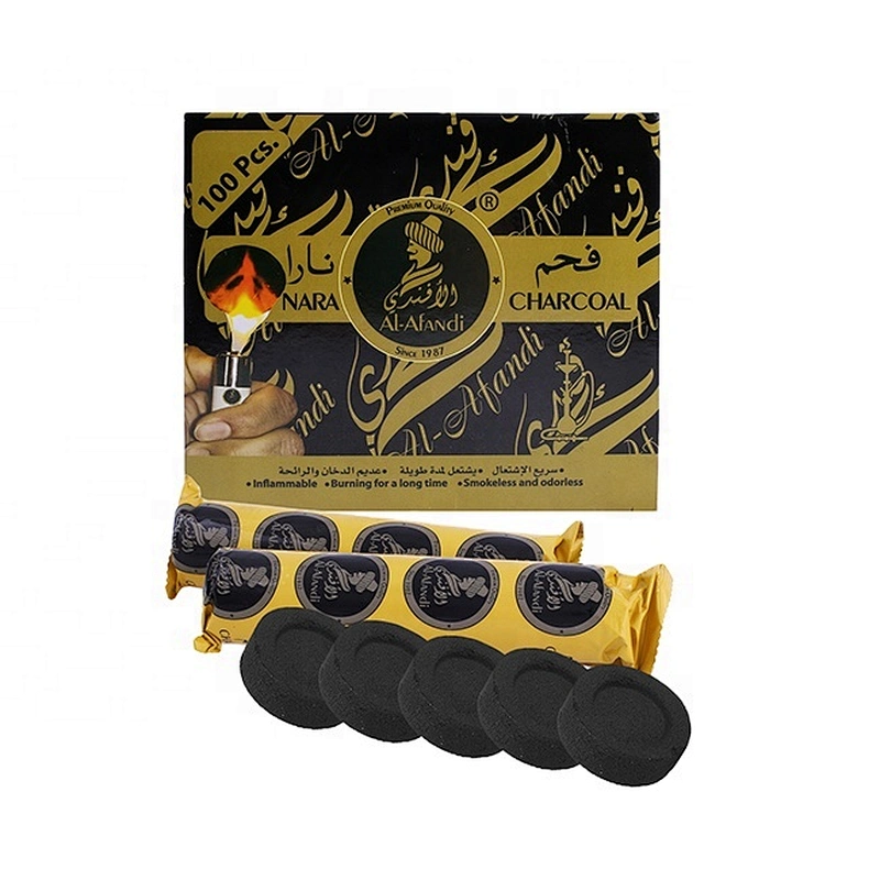 HQRM3501 HongQiang Instant light briquettes Eco-Friendly Insense coal Bahkoor Round Shisha Charcoal