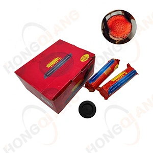 HQRM3301HongQiang Instant light briquettes hookah coal Fruit wood charcoal Round Charcoal